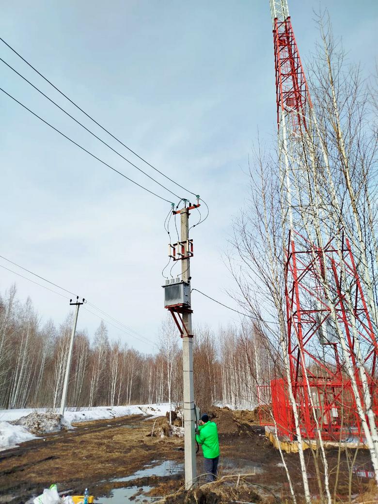 Строительство ЛЭП 10 кВ и монтаж СТП 10/0,4 кВ Новосибирская область 31.03.2025г.